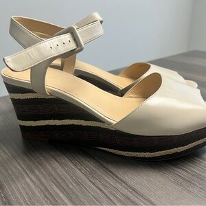 Elegant Cream Wedge Sandals